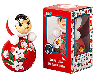 Roly-poly toy - Painted doll, 15 cm