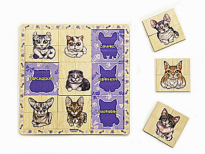 Two-layer puzzle - sorter - Cat Show. Funny cats