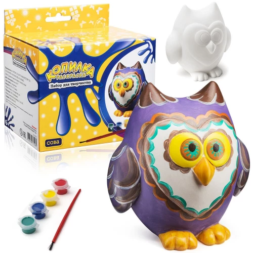 Piggy Bank Coloring - Owl