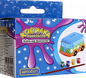 Creative Set - Piggy Bank Coloring. Bus