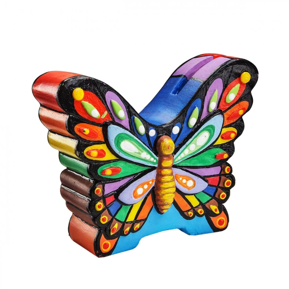 Piggy Bank Coloring - Butterfly