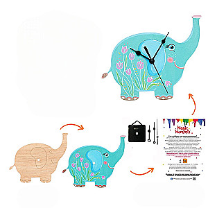 Creative Souvenir Set - Paintable Clock. Elephant