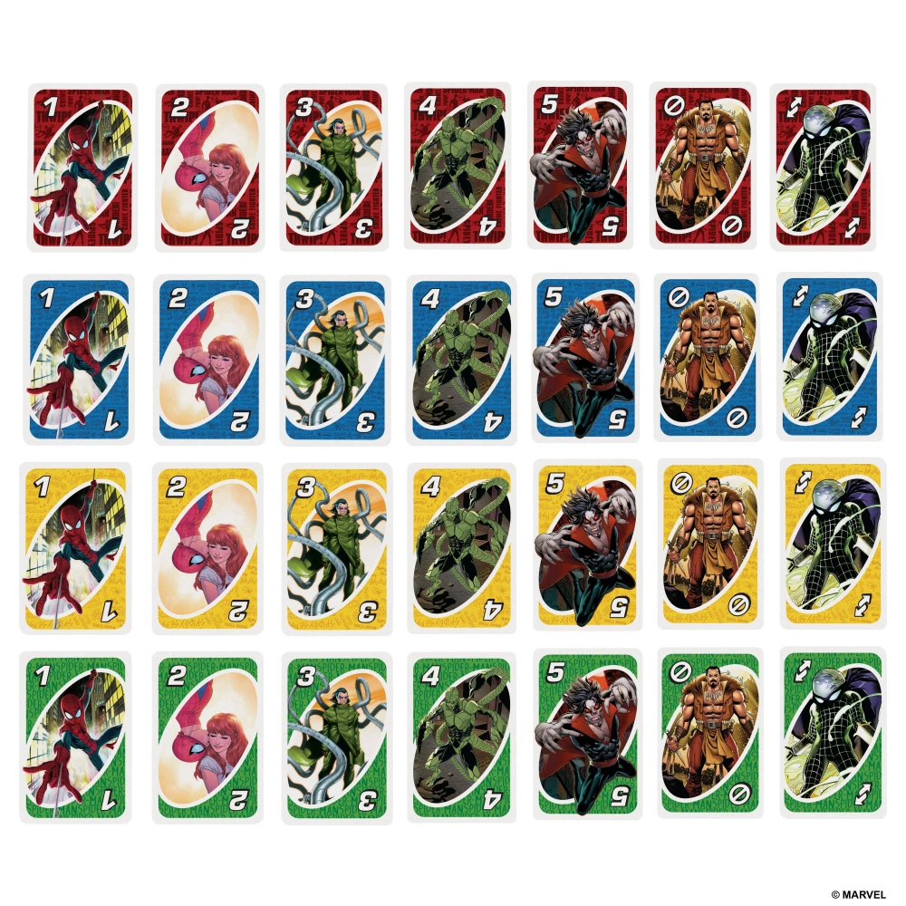 Tabletop card game - UNO. Spiderman