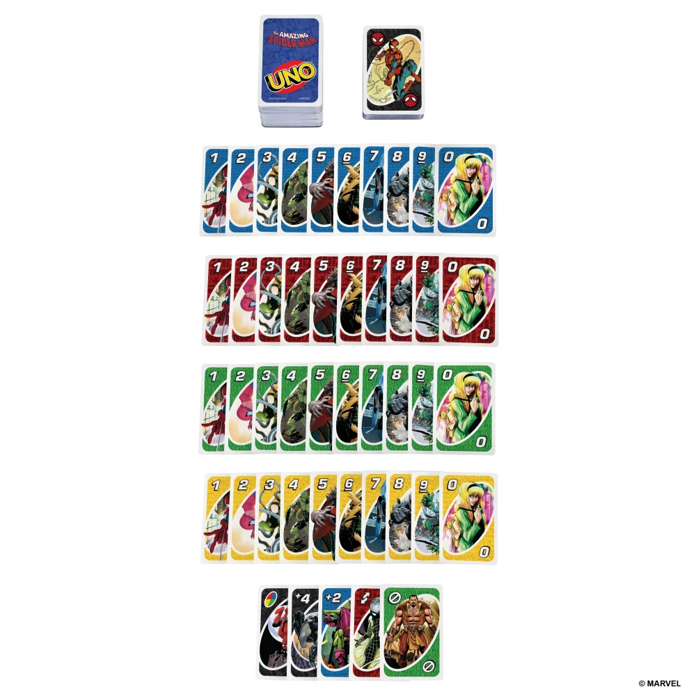Tabletop card game - UNO. Spiderman