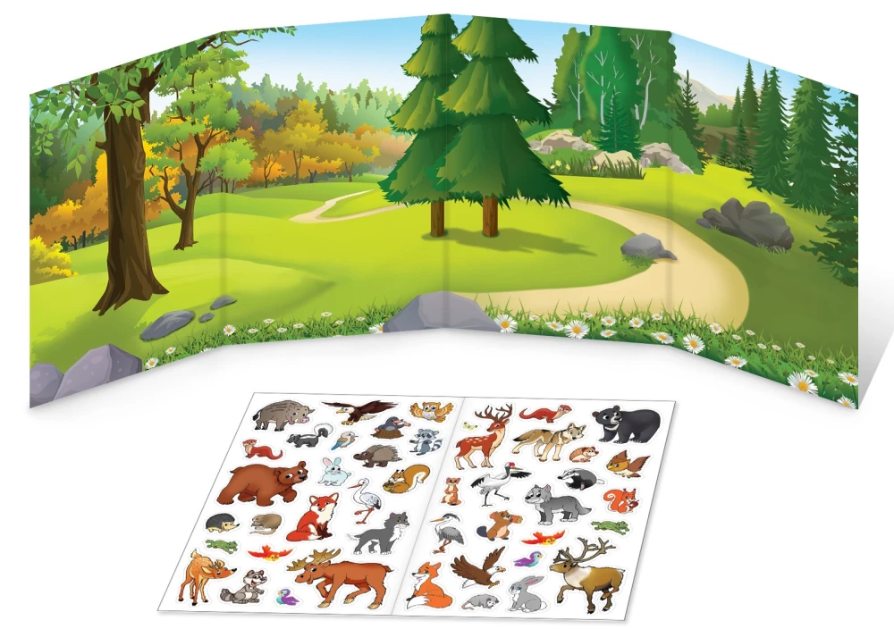 Reusable Stickers. Who Lives in the Forest