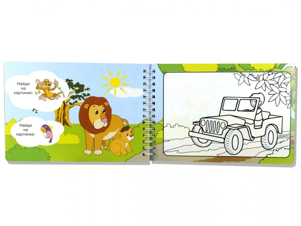 Magic Coloring Book. Cars. Drawing with Water