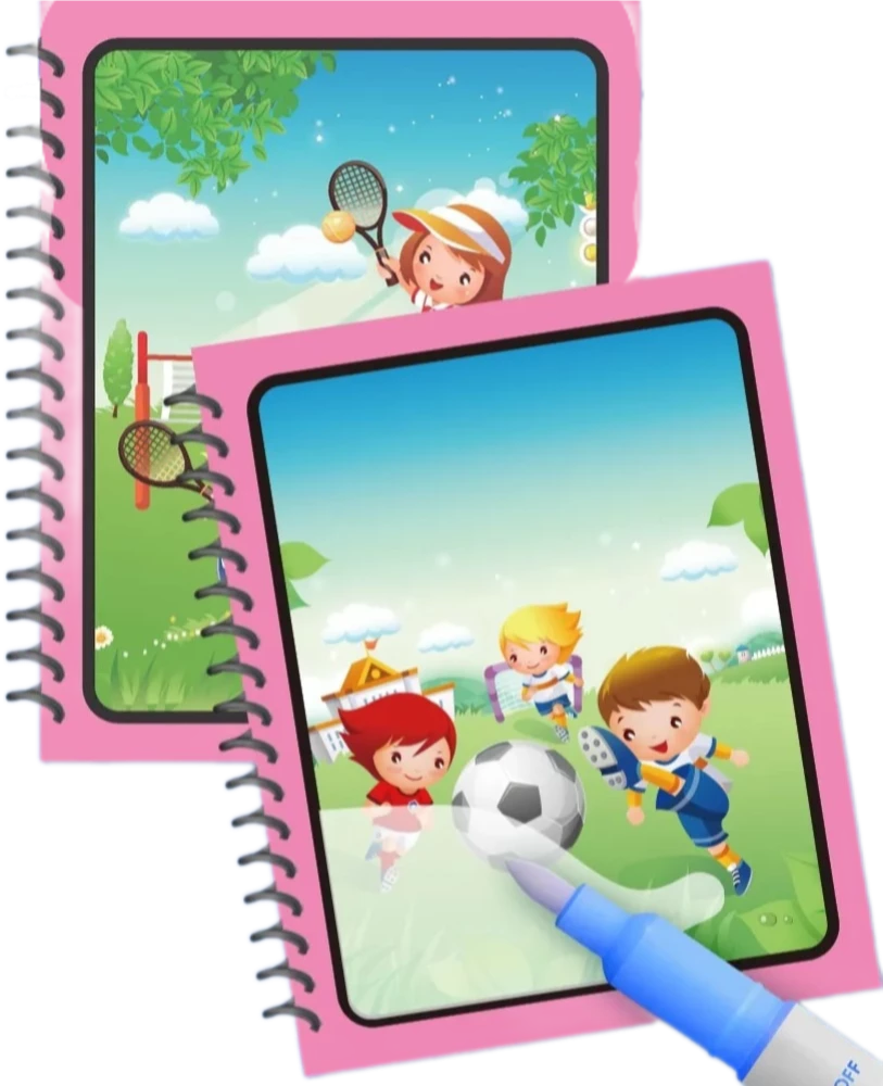 Reusable Water Coloring - Games, Fairy Tales, and Animals. (Includes 4 coloring pages)