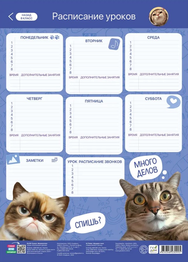 Stundenplan. Memokotiki