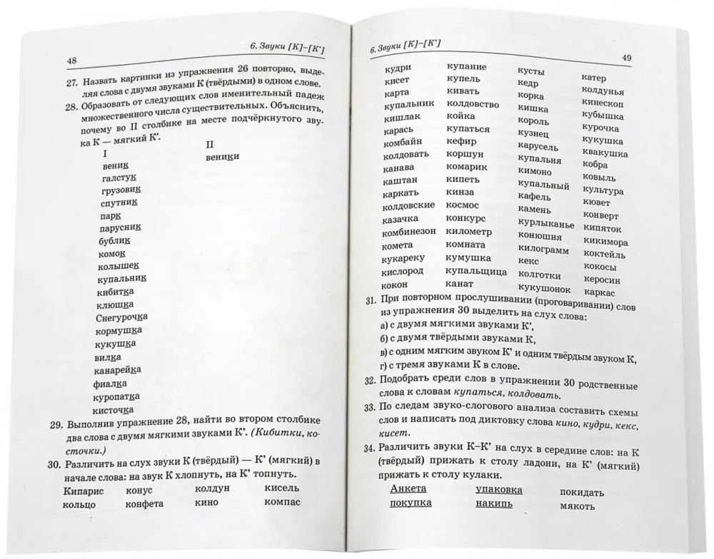 Distinguishing between paired hard and soft consonants. Phonemic and lexical-grammatical exercises with children aged 6-8