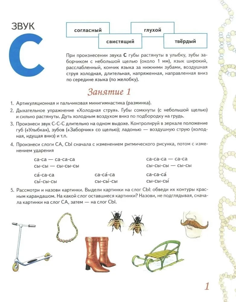 Home workbook for reinforcing the pronunciation of the sounds S, Z, Ts