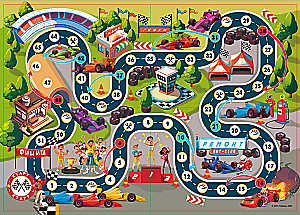 Board Game with Tokens. Car Racing