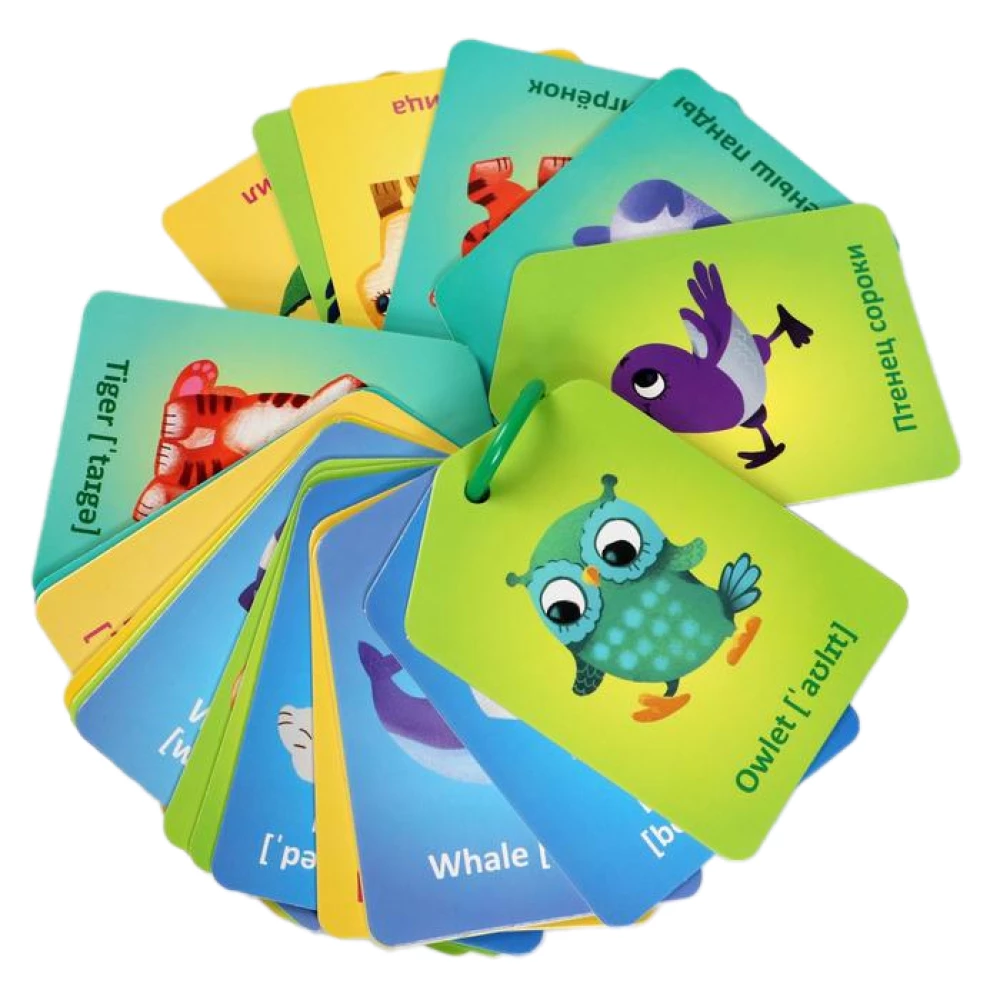 Flashcards on a Ring for Play - Mothers and Offspring