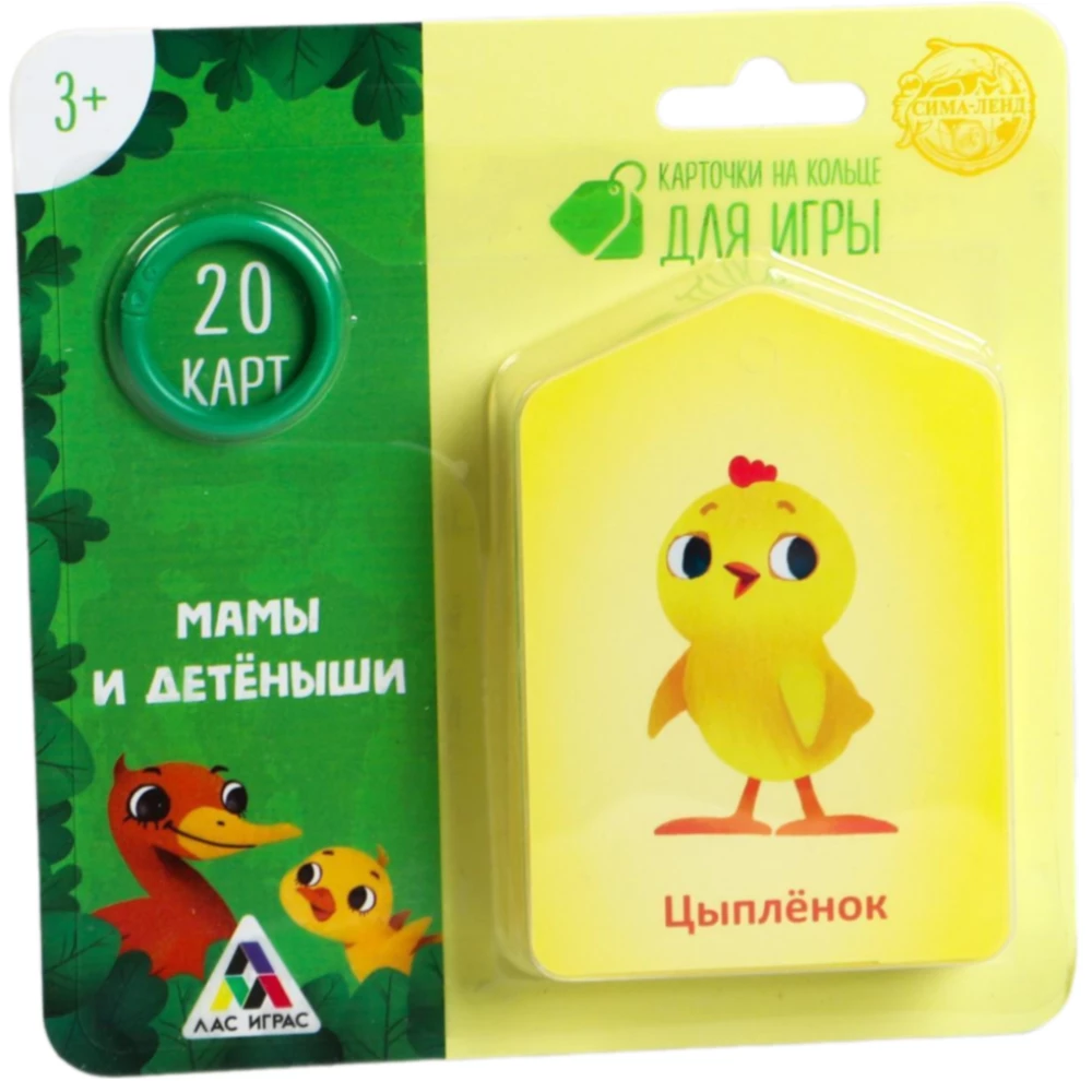 Flashcards on a Ring for Learning English - Mothers and Offspring