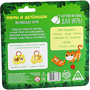 Flashcards on a Ring for Learning English - Mothers and Offspring