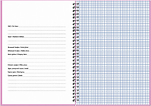 A4 Notebook 96 Sheets in Grid - Pastel Collection Purple/Pink