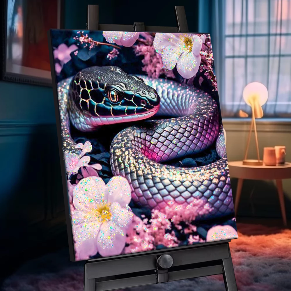 Crystal Numbered Painting - Shimmering Snake