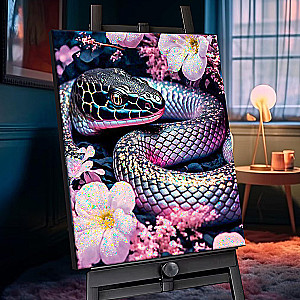 Crystal Numbered Painting - Shimmering Snake