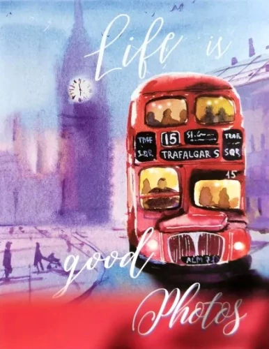Photo album for 100 photos - Watercolor travel. London