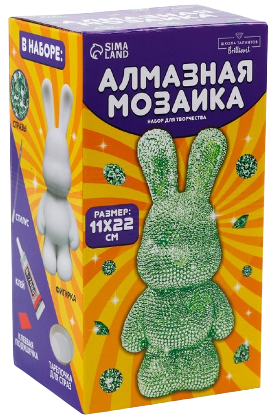 Diamond mosaic on the figure - Bunny (green)