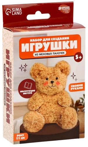 Игрушки своими руками. Набор для плетения из меховых палочек - Плюшевый мишка