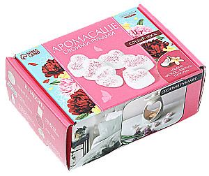 Homemade Aromasachet. Kit for creating an aromatic figure from soy wax - Hearts with glitter