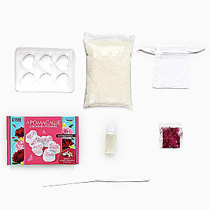 Homemade Aromasachet. Kit for creating an aromatic figure from soy wax - Hearts with glitter