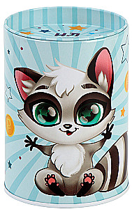 Piggy Bank for Decorating with Rhinestones and Foil - Sports Raccoon