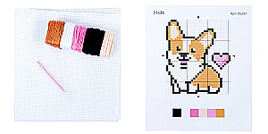 Creative Set - Embroidery. Corgi (with hoop)