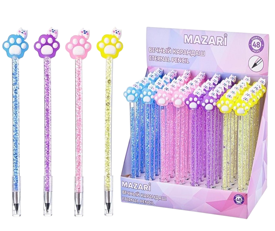 Mūžīgais zīmulis - LAPI, ar kristāliem iekšpusē korpusā (asortī)