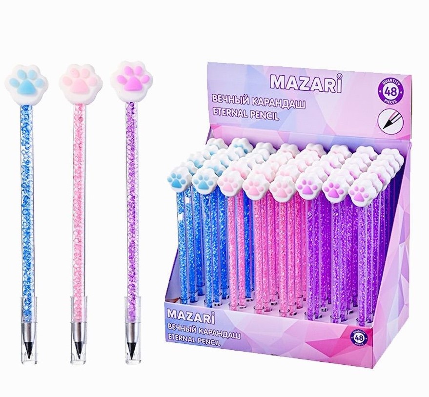 Mūžīgais zīmulis - PĒRĻI, ar kristāliem iekšpusē korpusā (asortī)