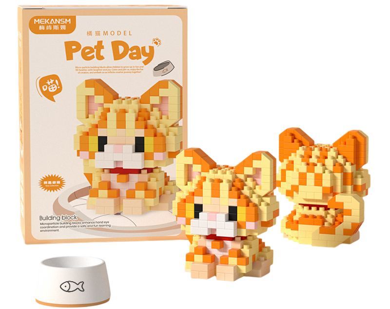 3D konstruktors - Rūsganais kaķis, 296 detaļas