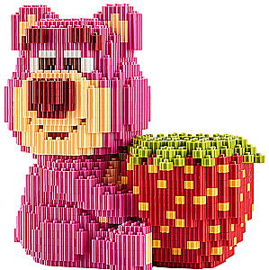3D constructor - LECHUAN. Bear with strawberry, 1128 pieces