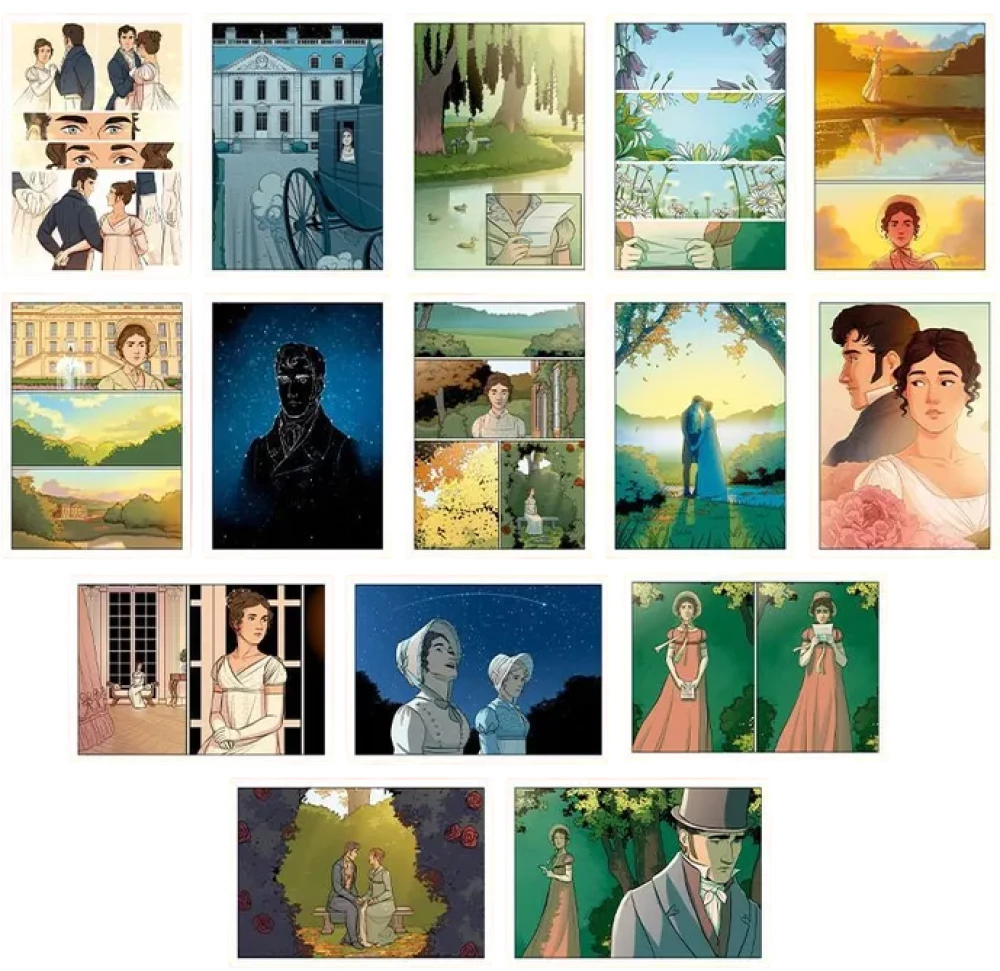 Set of 15 postcards - Jane Austen. Pride and Prejudice