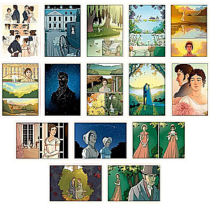 Set of 15 postcards - Jane Austen. Pride and Prejudice