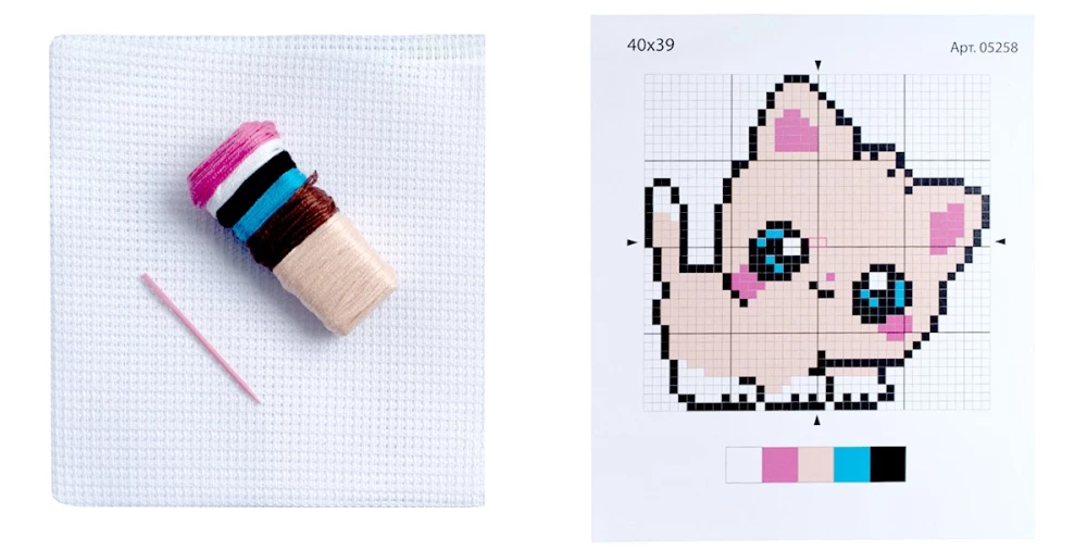 Creativity Set - Embroidery. Kitty (with hoops)