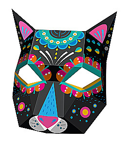 Creative Kit. Polygonal Mask. "Puppy and Kitten"