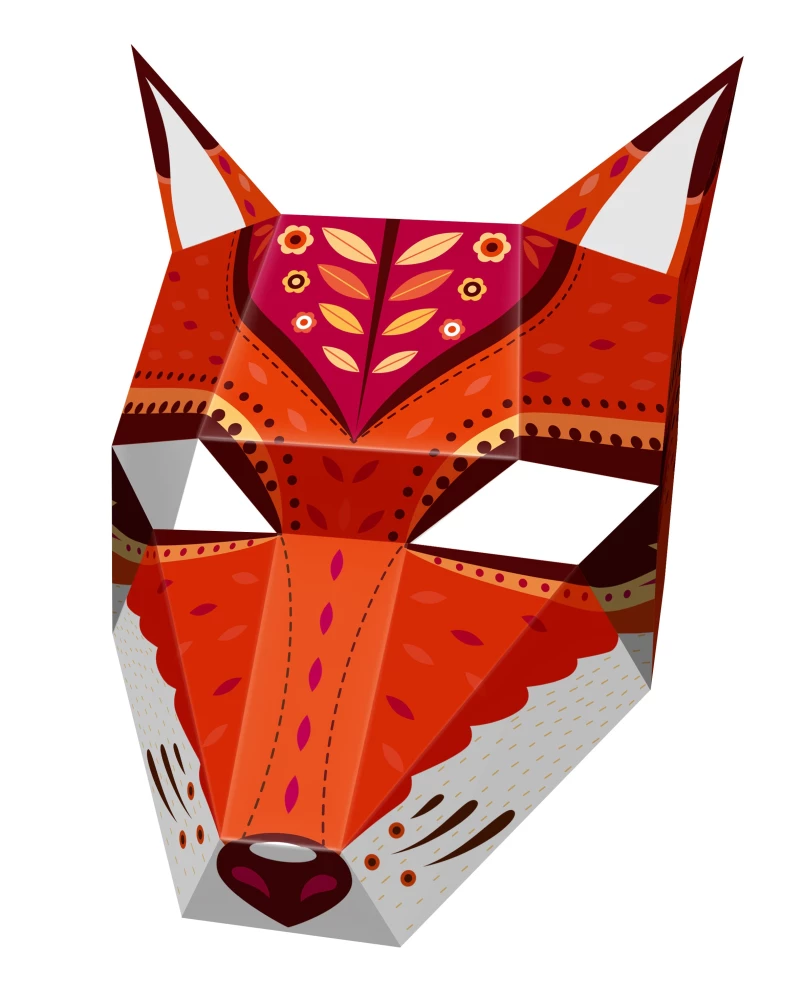 Craft Set - Polygonal Mask. Panda and Fox