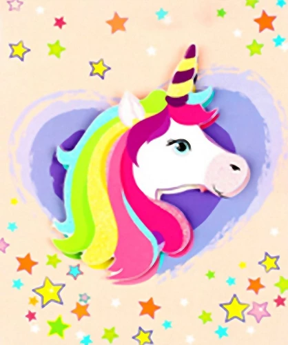 Diamond Mosaic - Bright Unicorn. With Easel