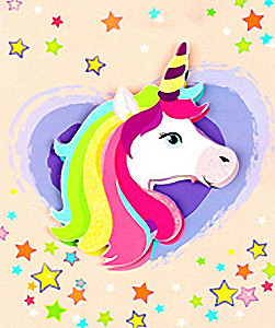 Diamond Mosaic - Bright Unicorn. With Easel
