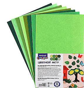 Set of colored felt (green)