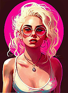 Numbered Painting with Glow-in-the-Dark Paint - Attractive Blonde