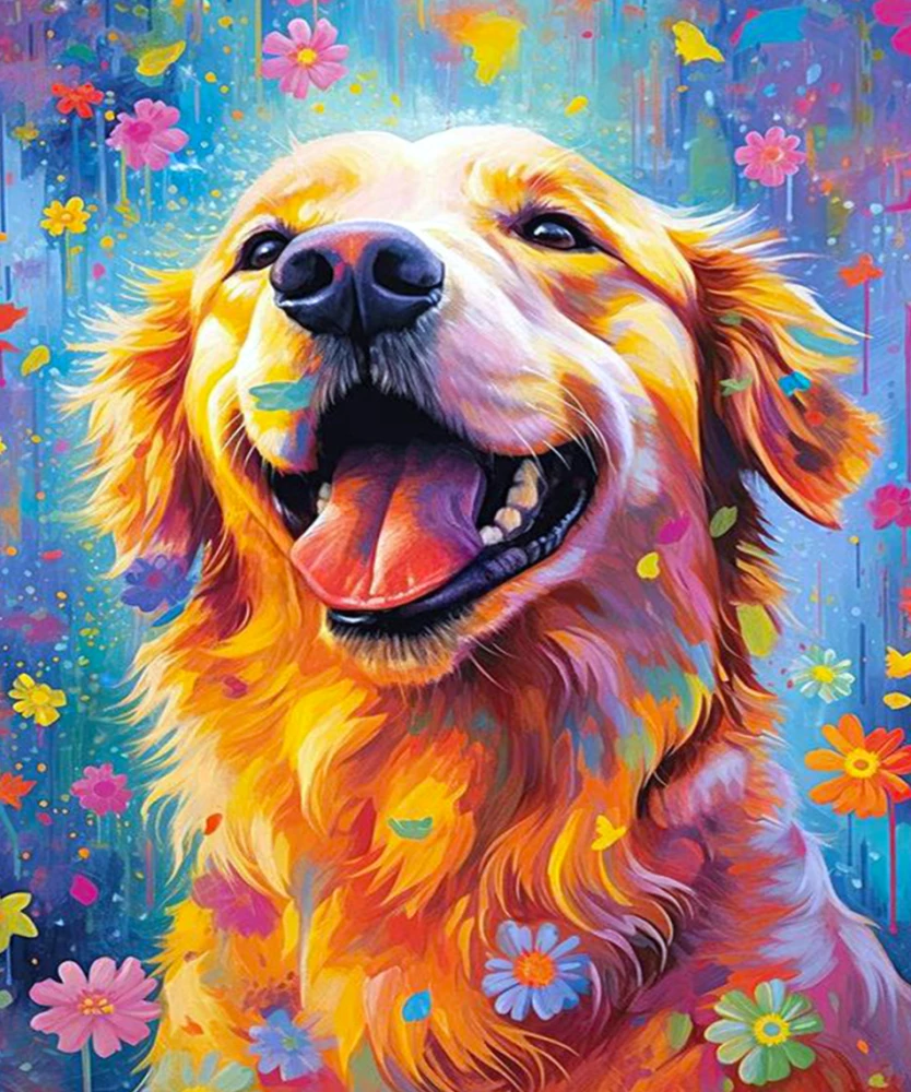 Painting by numbers - Golden Retriever
