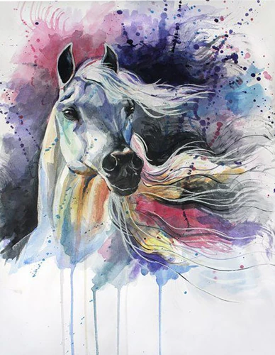 Paint by Numbers - Watercolor Horse