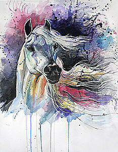 Paint by Numbers - Watercolor Horse