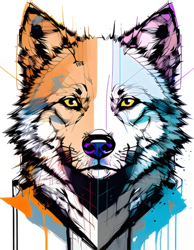 Numbered Painting - Wolf in Graffiti Style