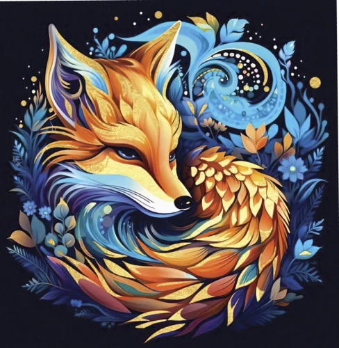 Numbered Painting with Foil - Fox in Flowers