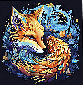 Numbered Painting with Foil - Fox in Flowers