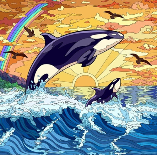 Paint by Numbers - Orcas