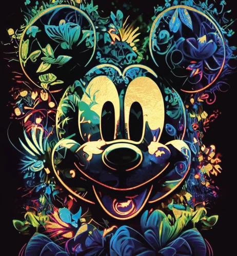 Painting by Numbers with Gold Leaf - Colorful Mickey Mouse