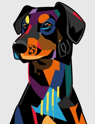 Painting by numbers - Rottweiler Art